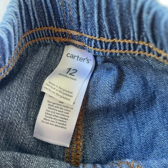 Carter's 2-pc. Long-sleeve Plaid Shirt & Jeans Set, Baby Boys 12 Months - Picture 8 of 8